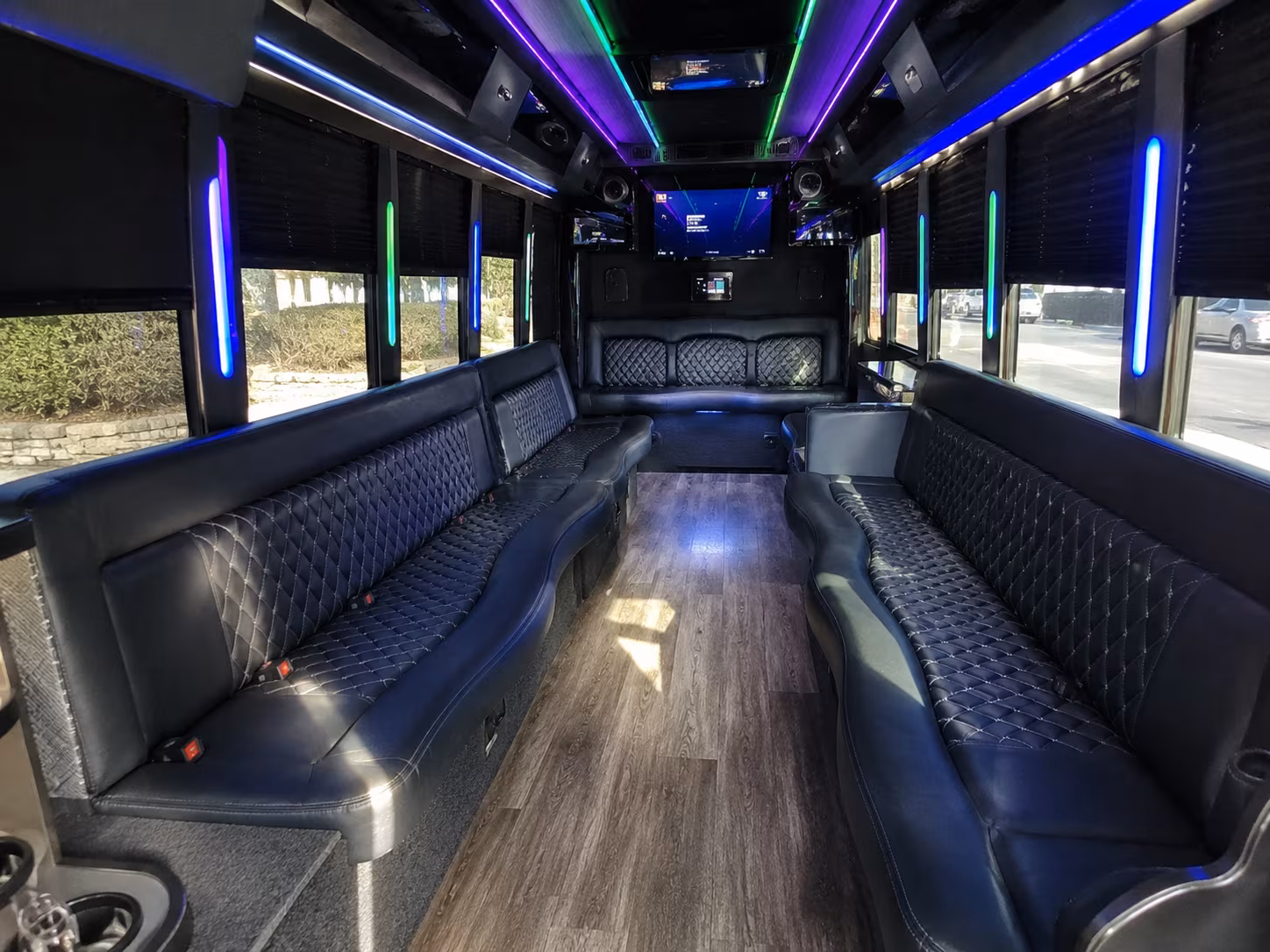 millcreek 15 passenger party bus interior