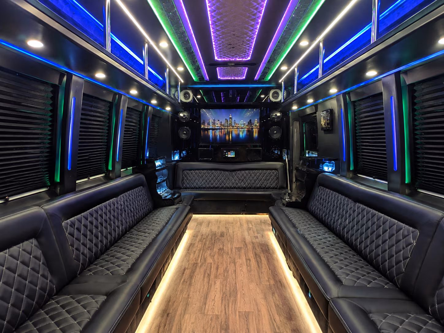 millcreek 25 passenger party bus interior