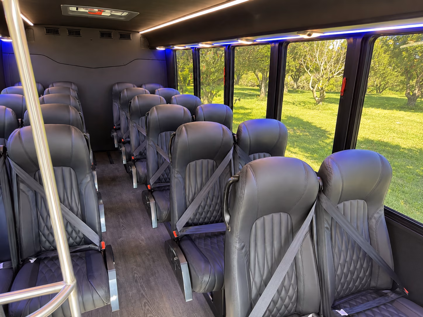 shuttle buses for millcreek wedding guests between hotels and venues